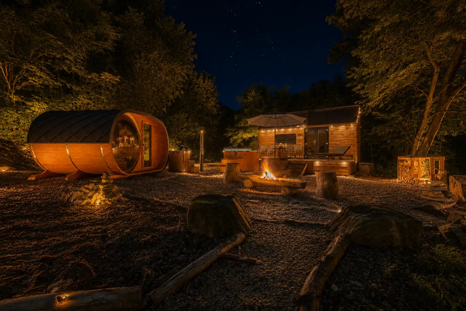 Hvězdná obloha nad Glamping Labe